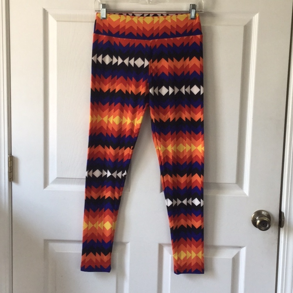 LulaRoe Geometric O/S Leggings Multi Color ZigZag